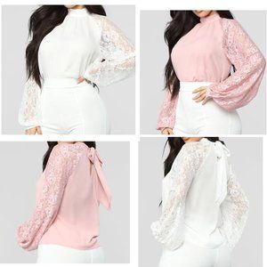 2 PACK! Finders Keepers Blouse - Mauve & Ivory